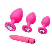 Mini-Vibratore Massaggiatore + Set Anal Plug Sex Toy Donna ABS + Silicone Waterproof 22072212