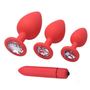 Mini-Vibratore Massaggiatore + Set Anal Plug Sex Toy Donna ABS + Silicone Waterproof 22072212
