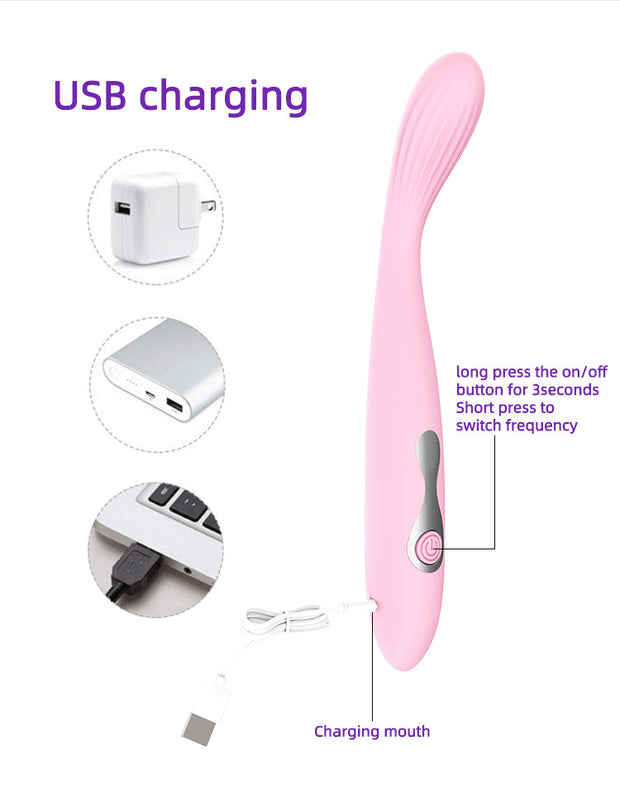 Vibratore Massaggiatore Sex Toy Donna ABS+Silicone Waterproof Ricaricabile USB S1443